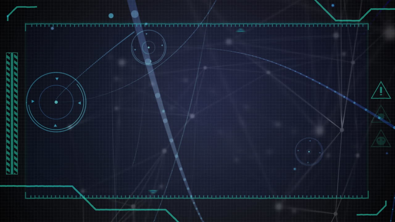 Animation of networks of connections and light over black background