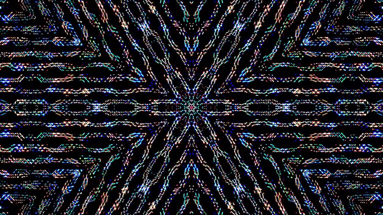 abstract lines colorful light shining round shape in center, black background