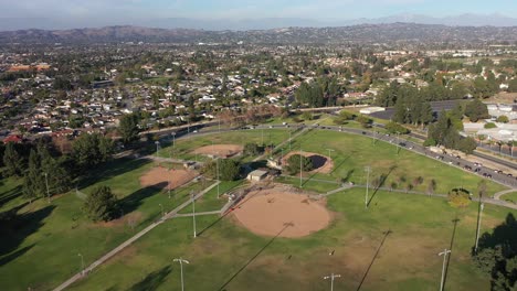 Flying-towards-the-baseball-fields-at-the-La-Mirada-Regional-Park