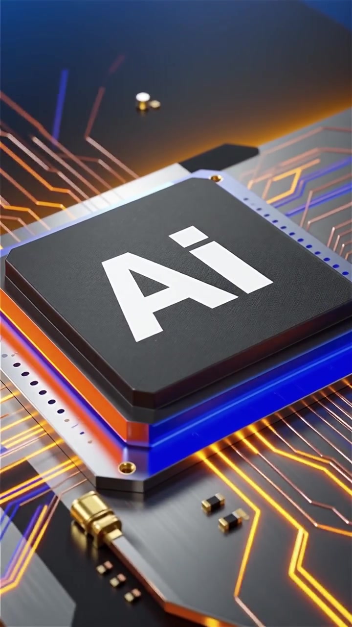 Futuristic AI Chip Motherboard Technology Background