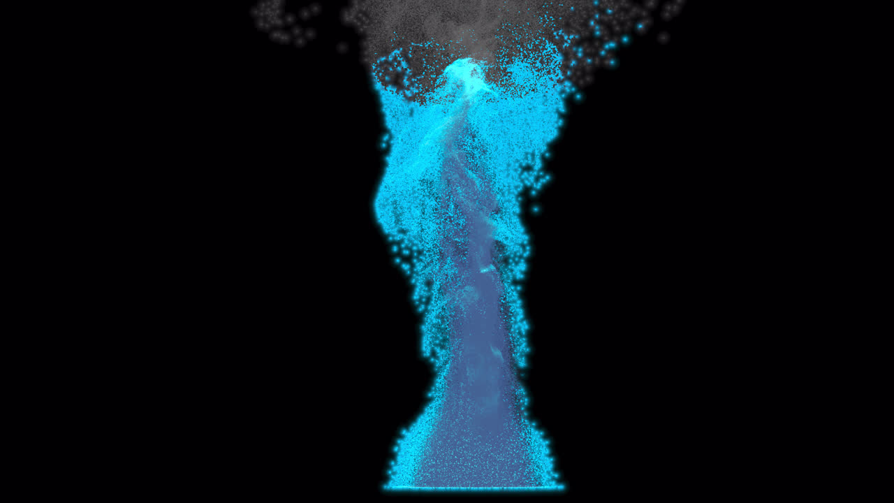 Abstract Blue Vortex Particle Explosion
