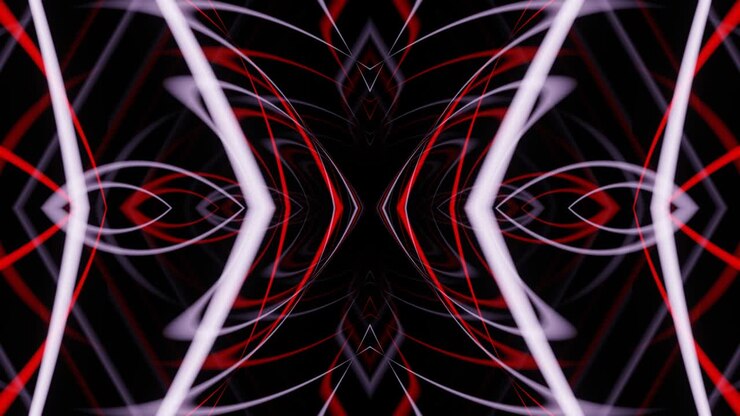 Red white fantasy of endless looped abstract pattern