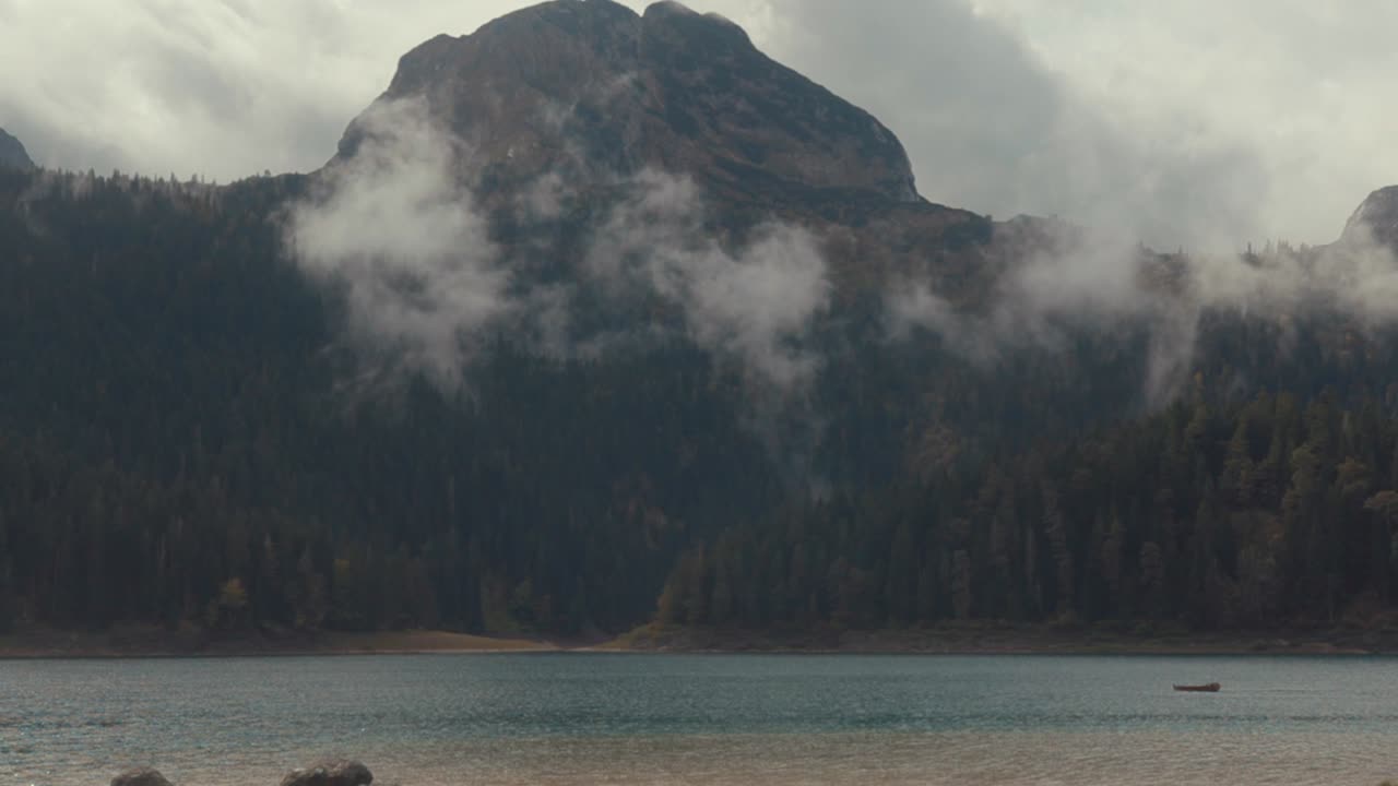 Misty Mountain Lake Landscape