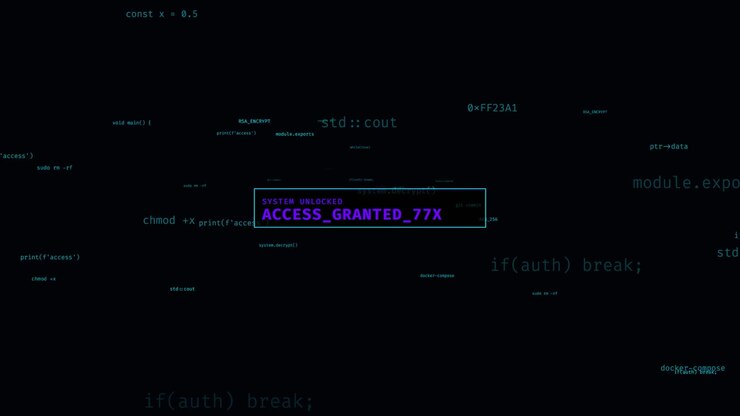Digital Decryption Process Showing System Access Granted Message