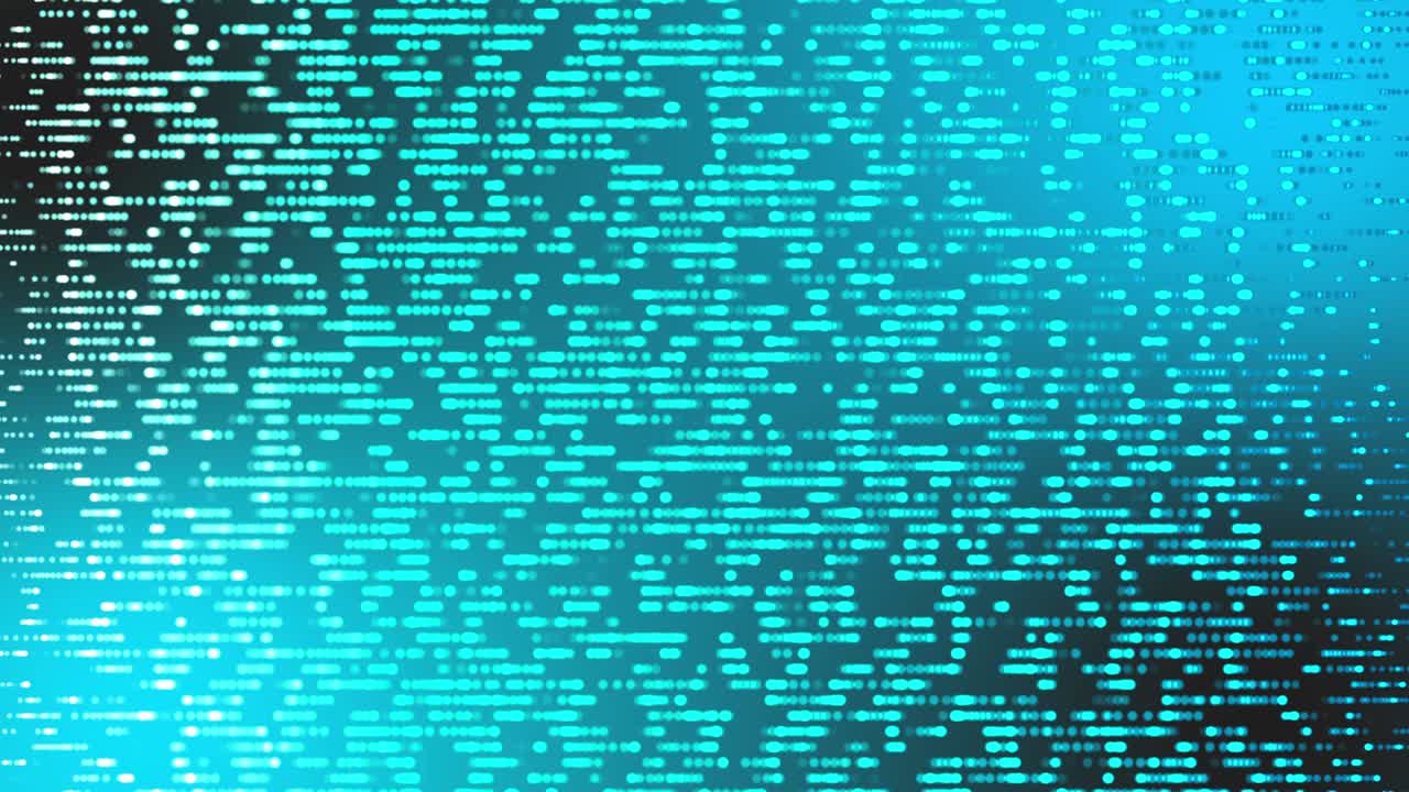 abstract binary digital coding cyber pixel light background, future system programming and data transfer concept for presentation opening company blue theme, 4k motion graphic footage. (em inglês)