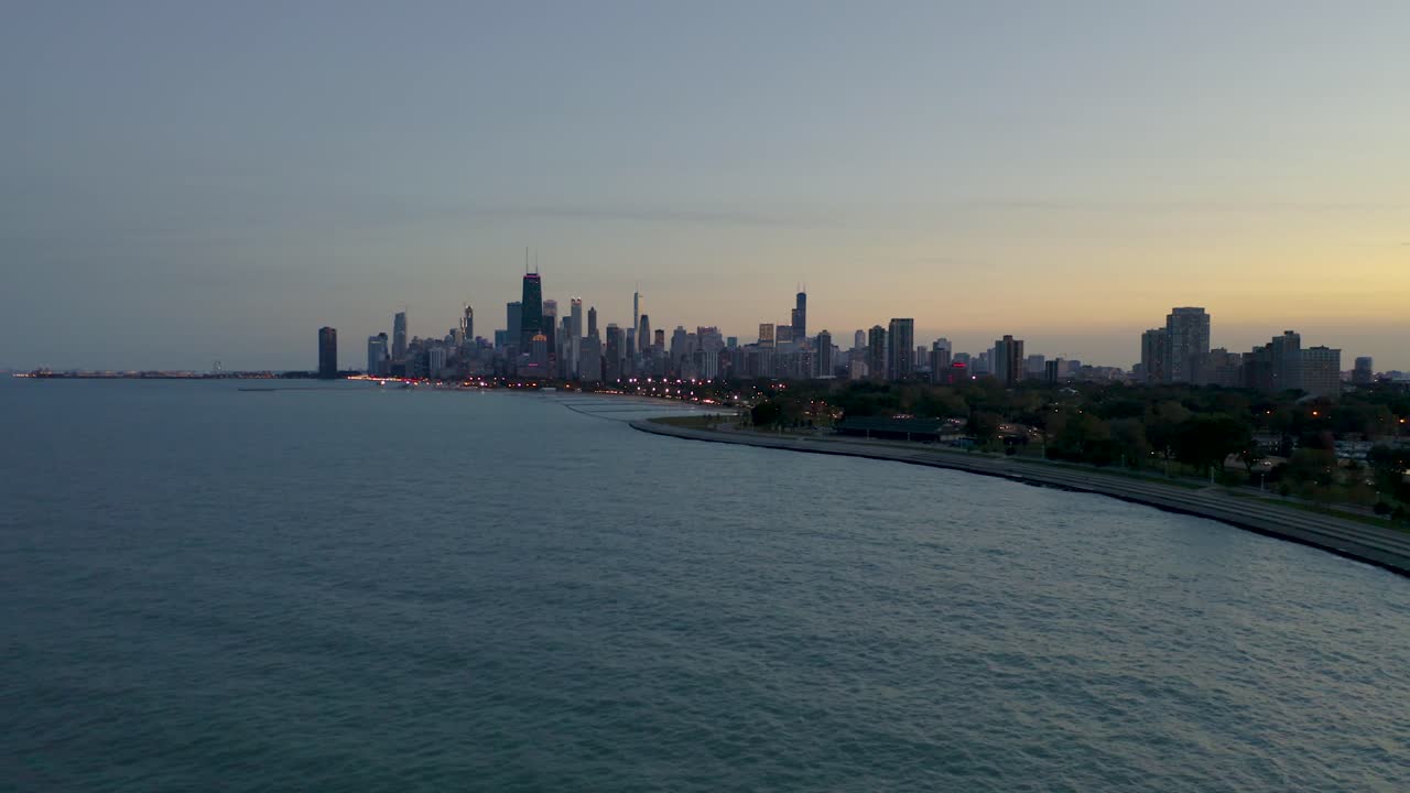 imágenes aéreas de drones de octubre de chicago, illinois