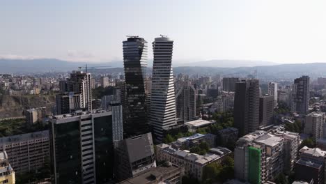 pullman tbilisi axis towers - modern skyscrapers in georgia's capital city. boom shot