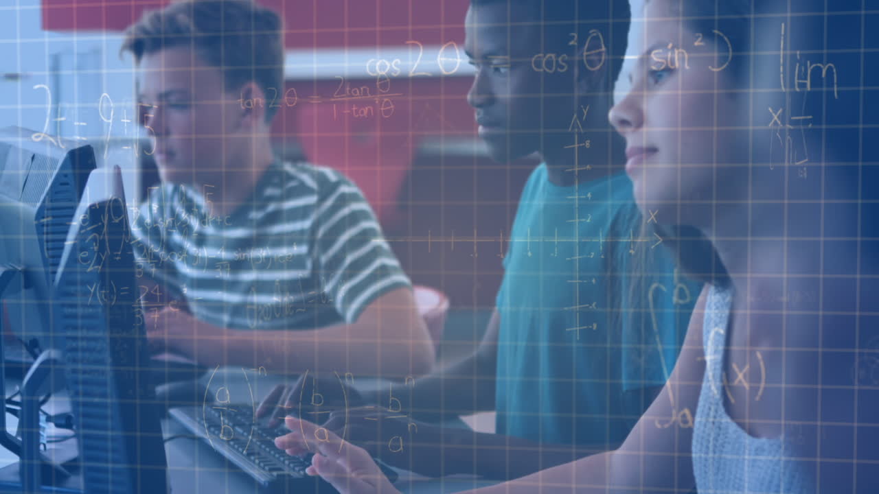Animation of mathematical equations over schoolchildren using computers