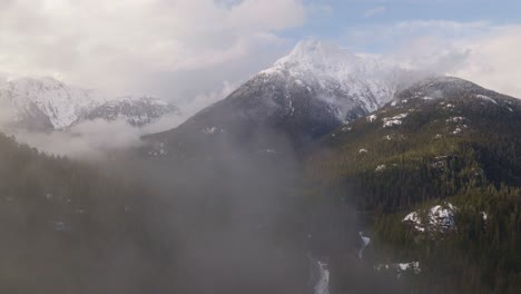 Nubes-En-Los-Bosques-Con-Montañas