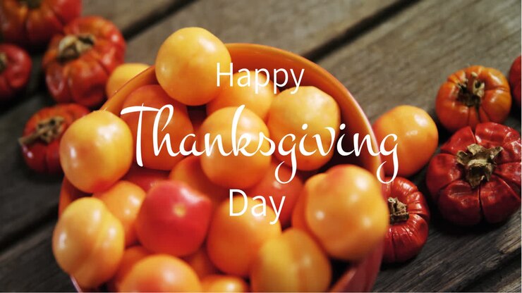 Digitally generated video of thanksgiving day 4k