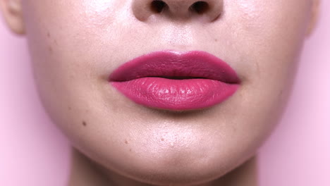 sensual woman with pink lips