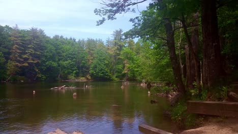 Vista-Desde-El-Puente-Cubierto-De-Windham,-Maine