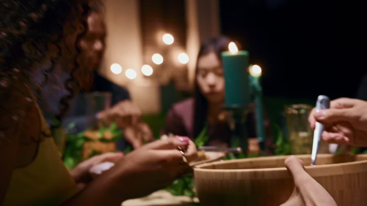 People Enjoying a Meal Together
