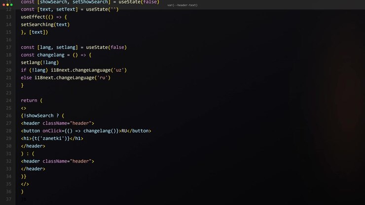 Software Developer Editing React Code in a Text Editor