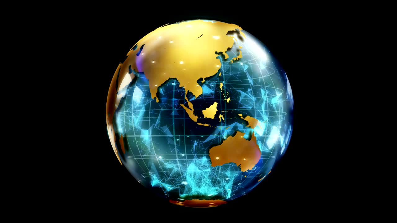 abstract globo giratorio estilizado del planeta. diseño creativo y tecnológico del planeta tierra. en bucle