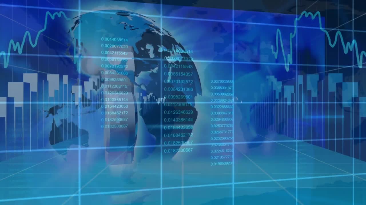 animación de los datos de la interfaz digital en todo el mundo