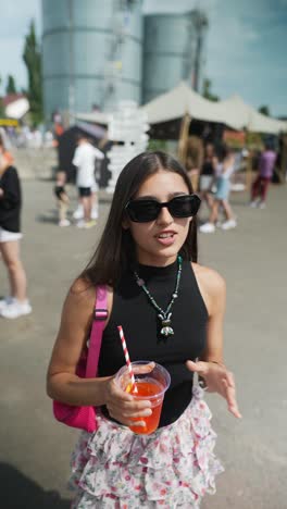 woman walking in a crowded city street