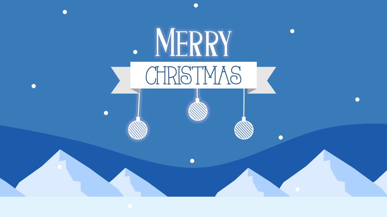 스노우 스케이프와 함께 메리 크리스마스 카드