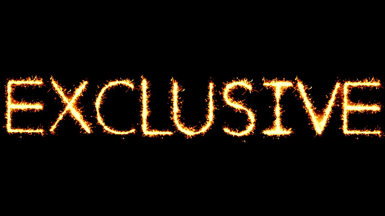 texto exclusivo chispas brillantes chispas de fuego animación de bucle