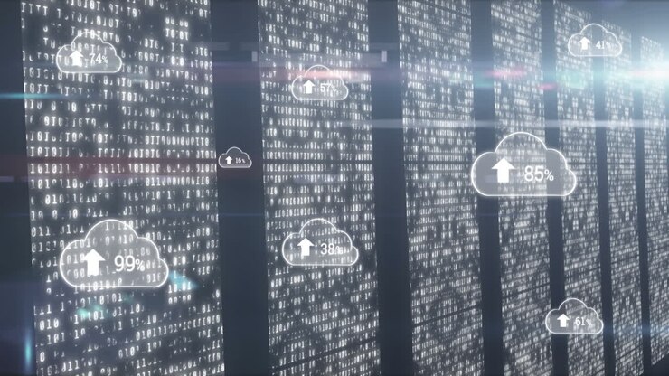 Animation of clouds with data in background