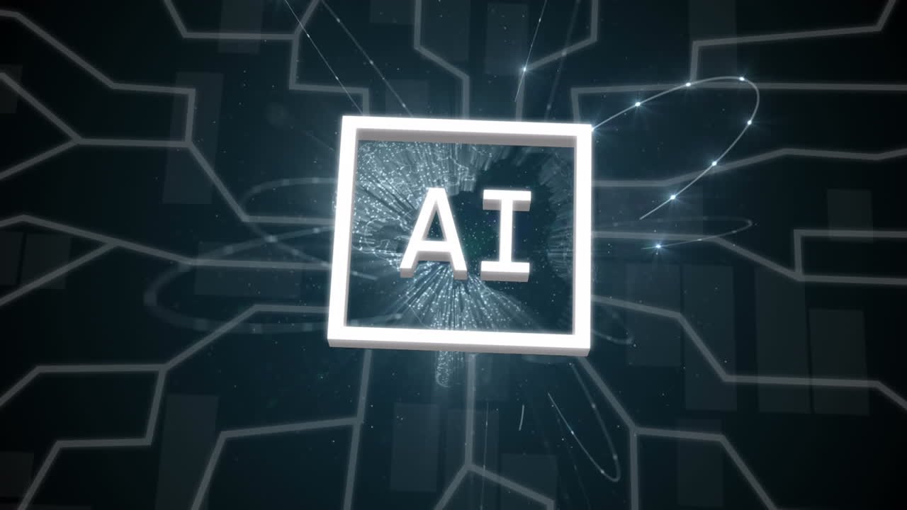 animación de texto de procesamiento de datos sobre cuadrícula y fondo oscuro