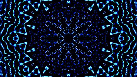 círculo sin costuras. 4k, luz brillante que arregla movimientos sutiles de color azul con ondas de puntos