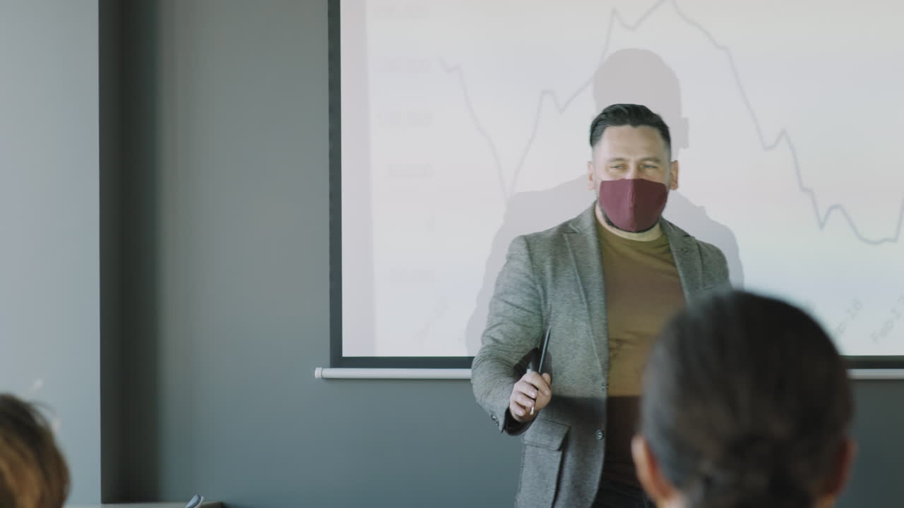 Business Presentation with Mask
