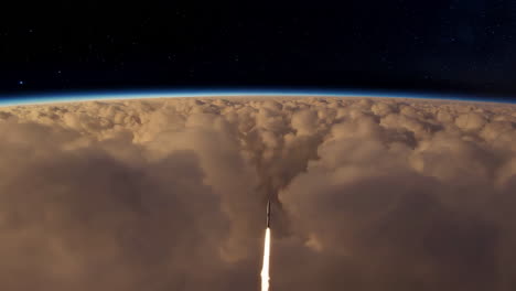 rocket launch into space at night