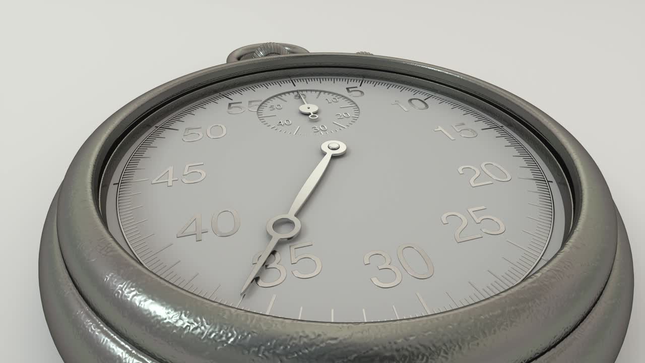 el cronómetro vintage cuenta el tiempo. las flechas giran de 0 a 60 segundos
