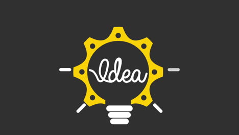 lightbulb with gear and cloud/idea icon