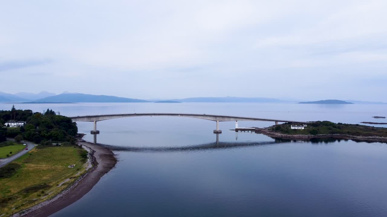 Aerial View of a Bridge Over Water in Scotland