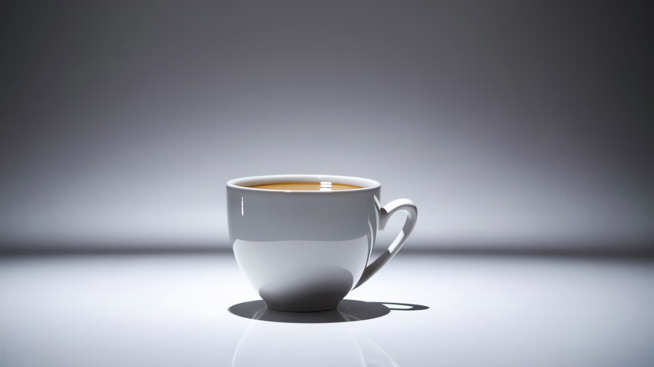 Coffee Splash in a White Cup