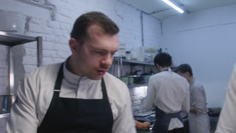 professional chefs in a commercial kitchen
