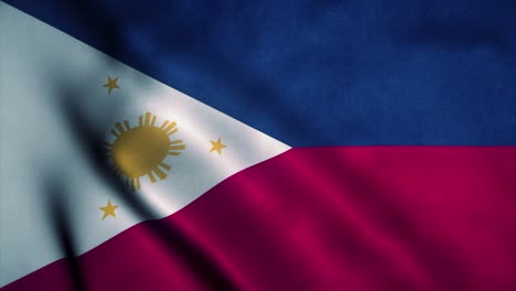 philippines flag waving in the wind. national flag of philippines. sign of philippines seamless loop animation. 4k