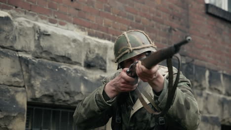 wwii soldier in action