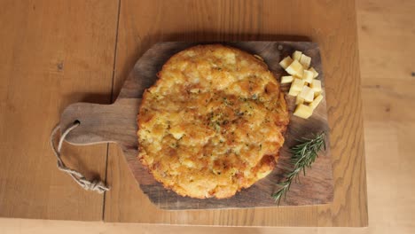 top view zoom shot of frika, traditional dish from tolmin, soca valley, slovenia