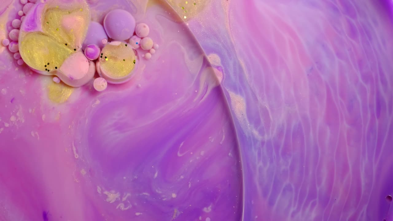 pintura colorida y burbujas fondo abstracto video 4k