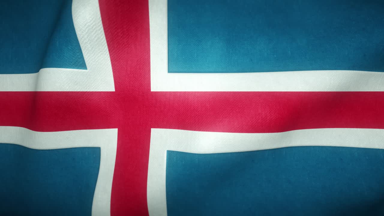 la bandera de islandia ondeando en el viento