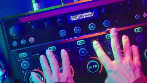 close up of a sound mixer being used by a sound professional