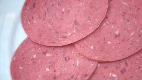 sliced salami on a plate