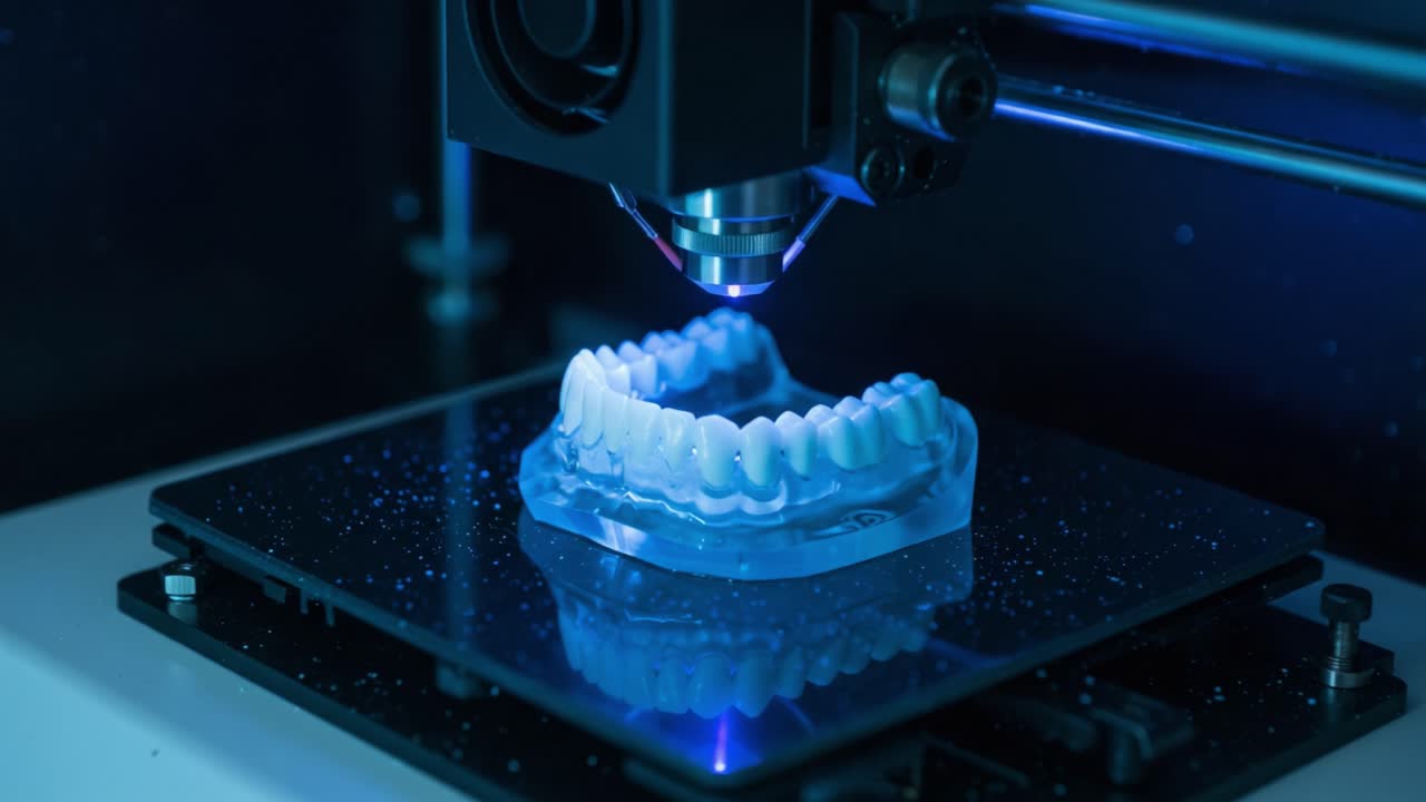 Advanced 3D Printing Technology Producing High-Precision Dental Models with Blue Laser Focus for Accurate Replication of Human Dental Structures