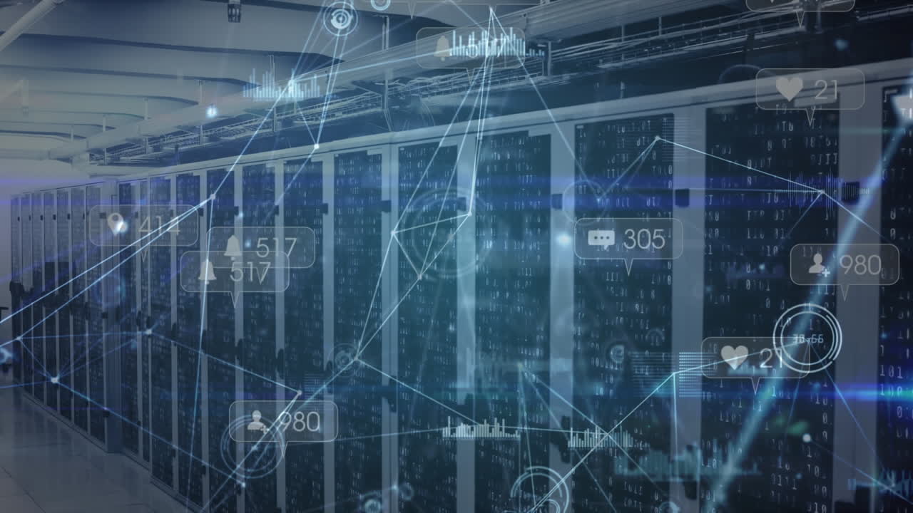 서버  ⁇ 을 통한 연결 네트워크의 애니메이션