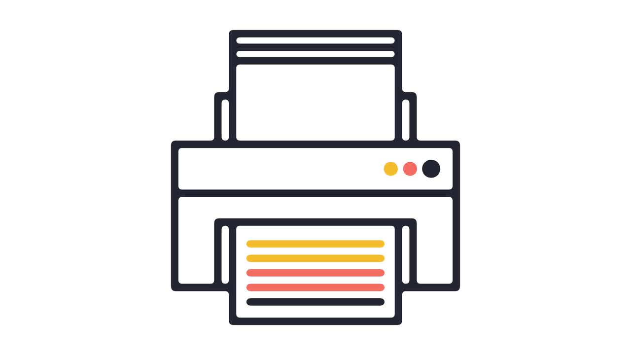 Office Printer Line Icon Animation