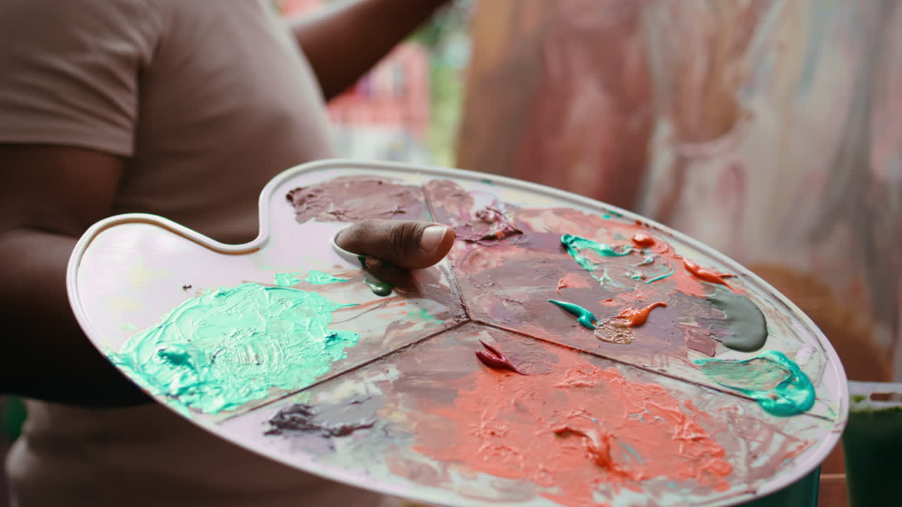 Artist's Palette with Vibrant Paints