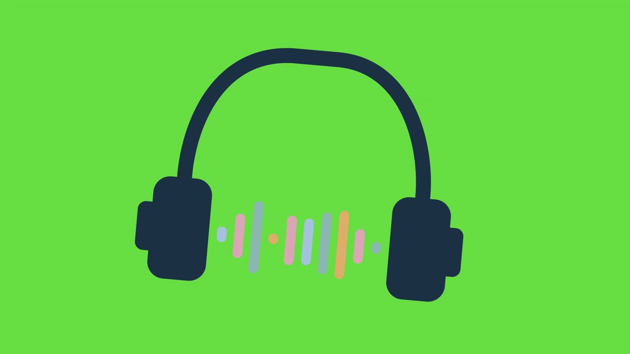 녹색 배경에 카 헤드폰의 4k 비디오