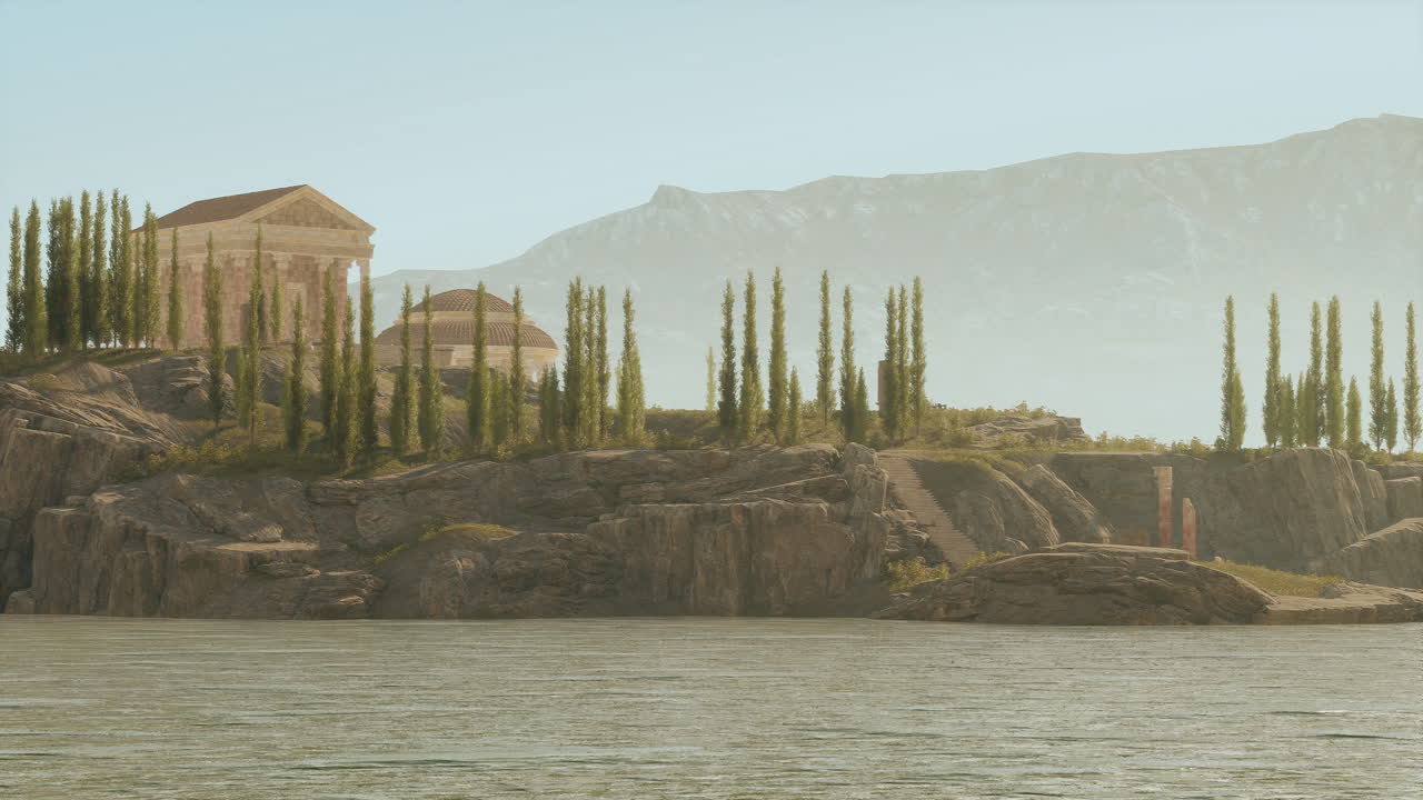 외 섬에 있는 고대 유적