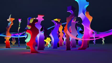 luminous light trails and vibrant geometric shapes dancing across digital canvas, generating mesmerizing motion with fluid color gradients and dynamic energy