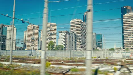 urban view from naples train ride, italy