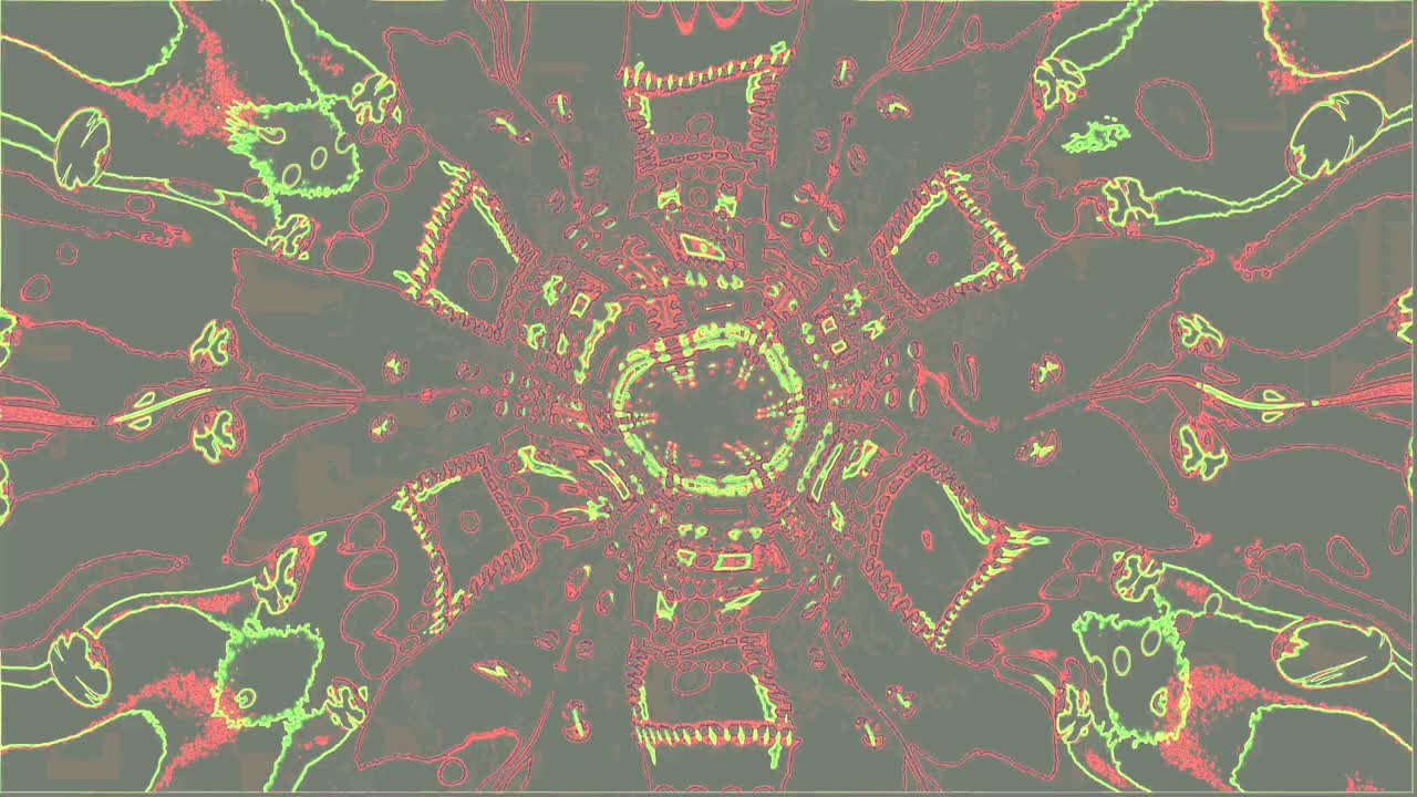 A captivating tunnel video loop screensaver features a dynamic flow of vibrant colors and intricate patterns