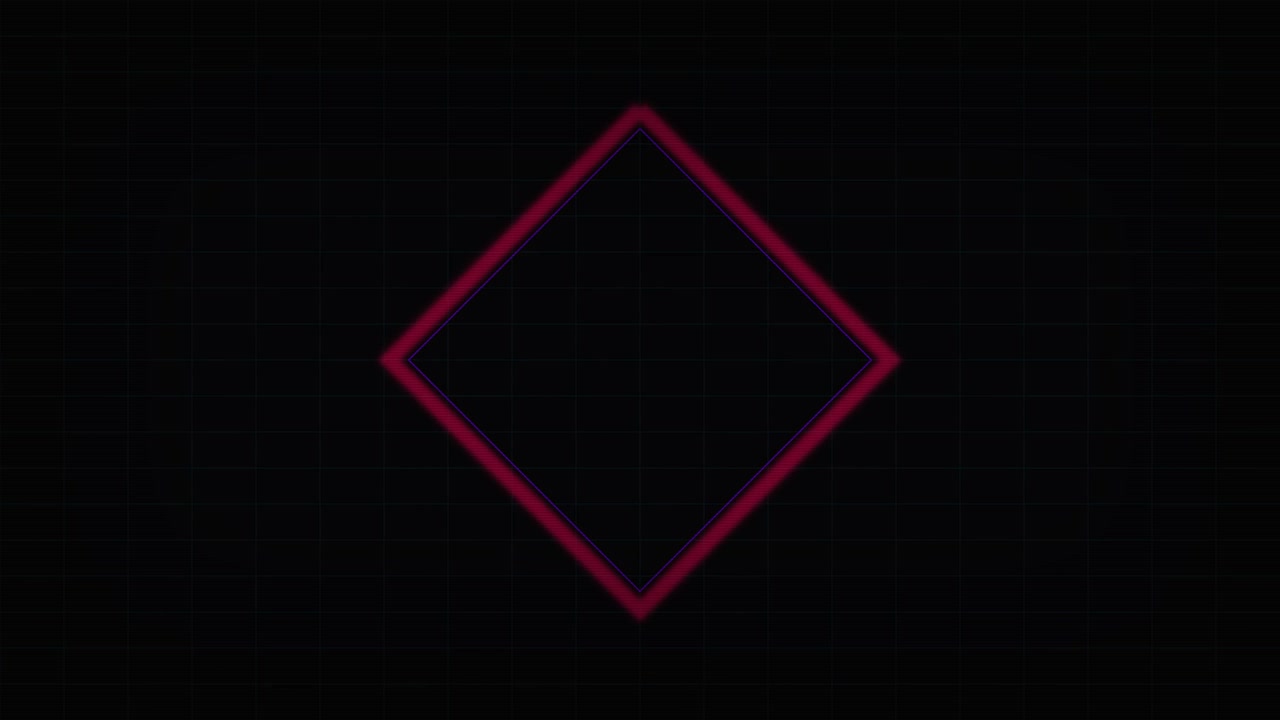 Abstract Motion Graphics Featuring Rotating Neon Geometric Shapes